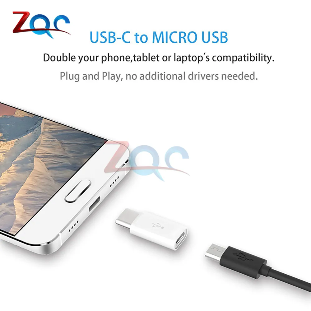 3 шт. USB 3,1 type-C мужской разъем для Micro USB 2,0 5Pin Женский адаптер для передачи данных конвертер usb type C адаптер Черный Белый