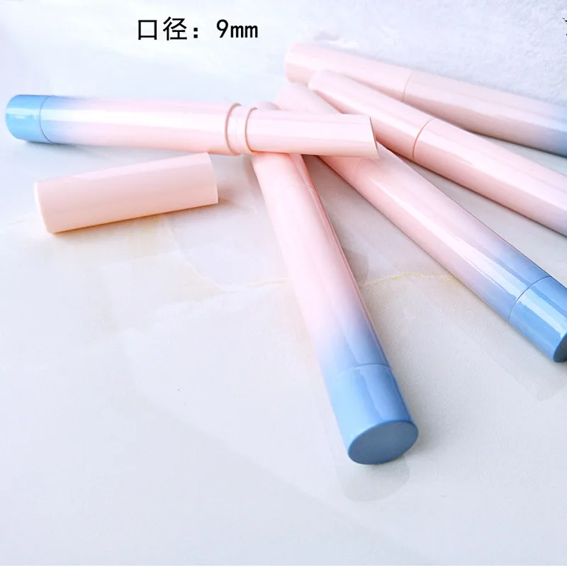 

Хит продаж 9 мм Наклонный под губную помаду градиент розового и черного цвета, тонкие пустой DIY контейнеры бальзам для губ Макияж бутылки многоразового использования 20 шт./лот