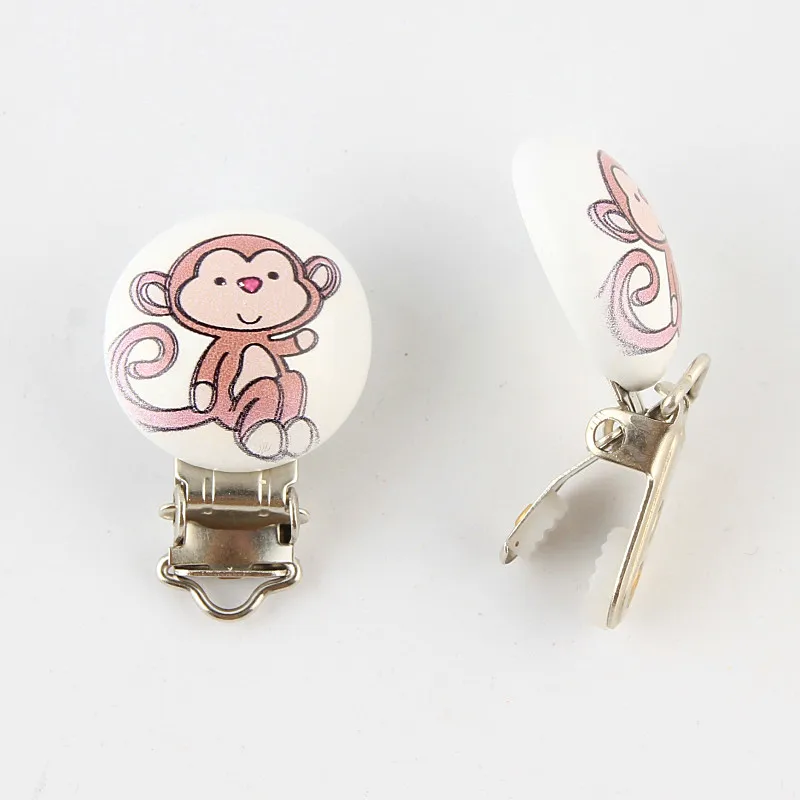 5 шт Металлические Детская пустышка на цепочке с прищепкой заколки принтом в виде