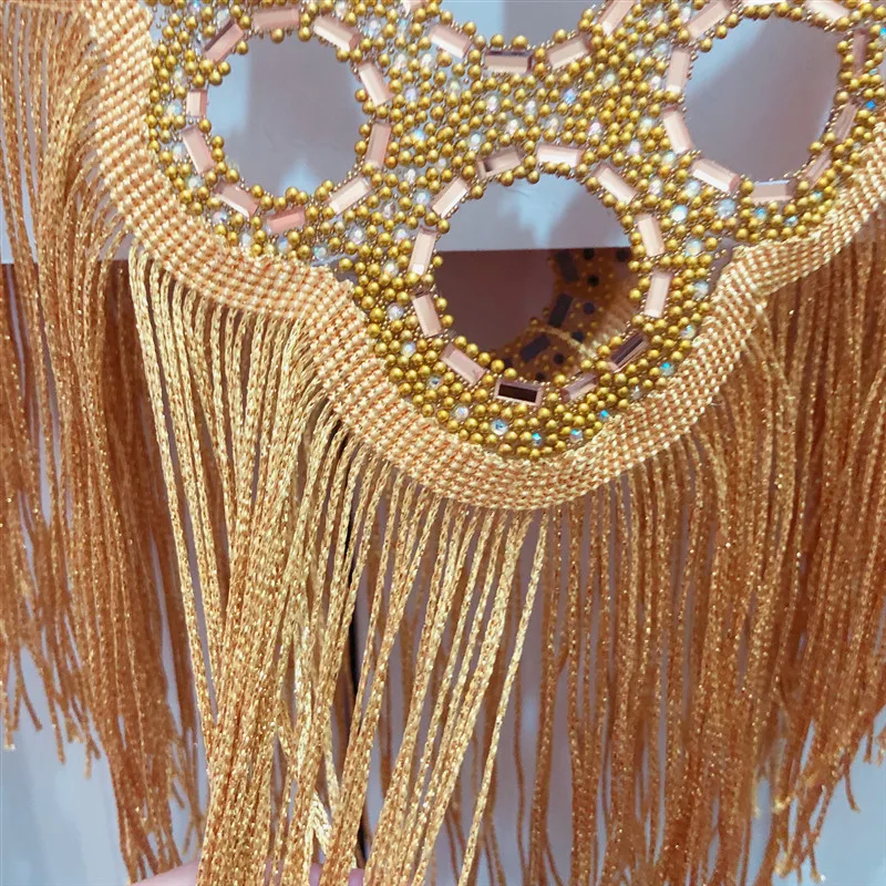 Горячая Распродажа Новый золотой круглый свадебный вышитый бисером воротник с кисточками аппликация вырез