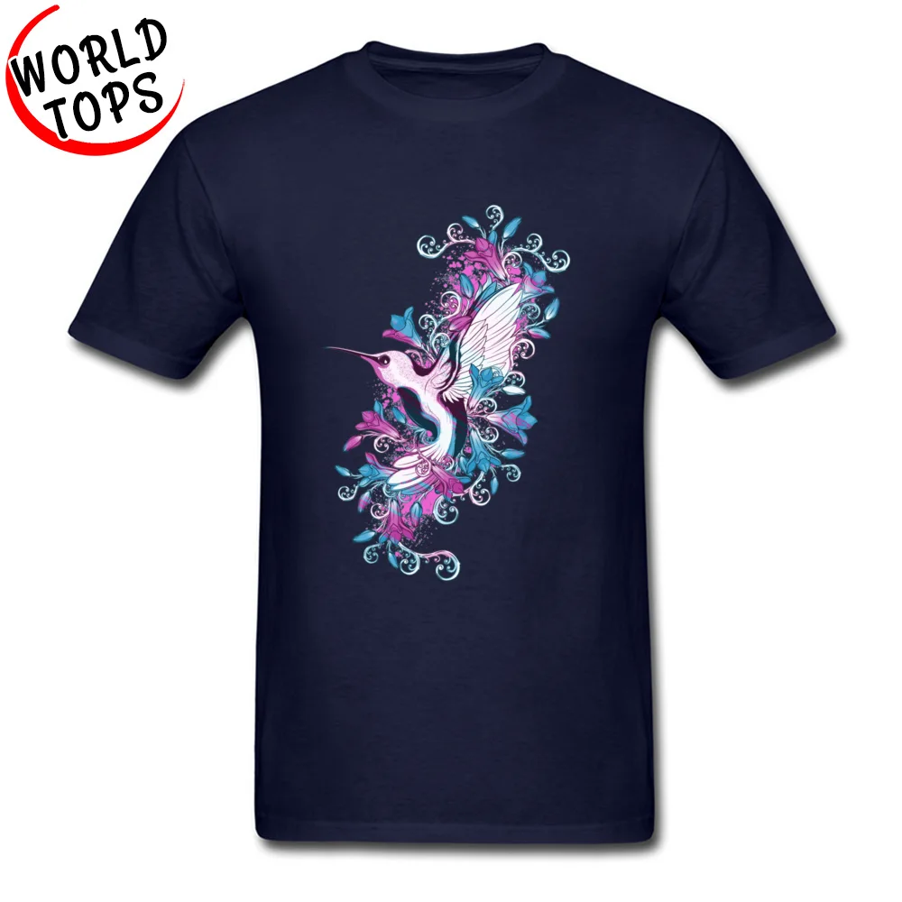 Весна Колибри акварель рисунок футболки лето/осень 100% хлопок o образный вырез