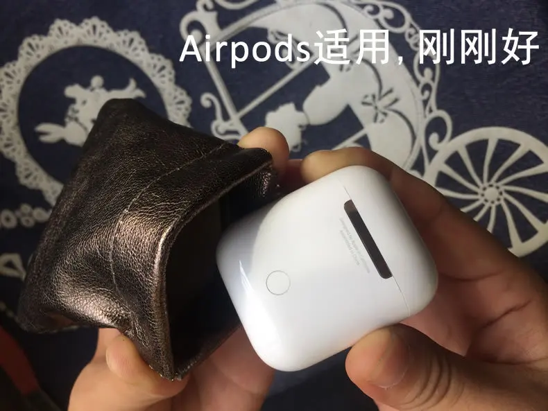 Чехол для наушников из натуральной кожи 3 цвета сумка Apple Airpods беспроводные