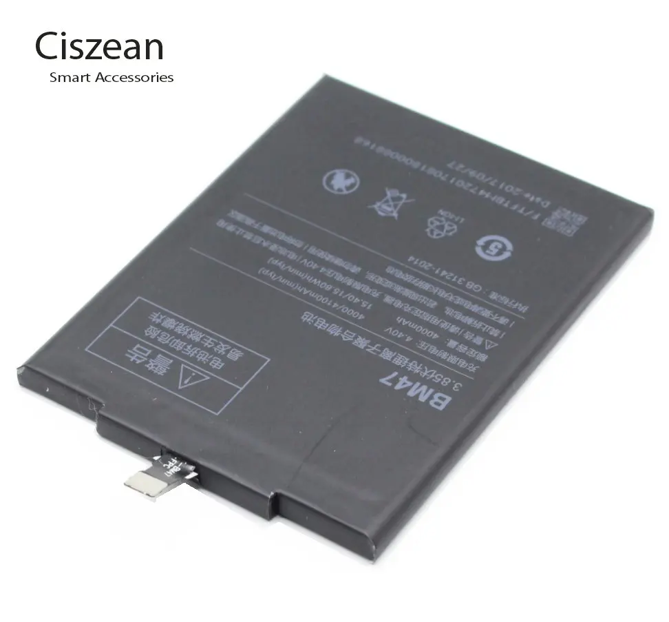 Ciszean 1x4000 мАч/15.4Wh BM47 / BM 47 Замена литий-полимерный аккумулятор для Xiaomi Hongmi Redmi 3 S 4X 3X