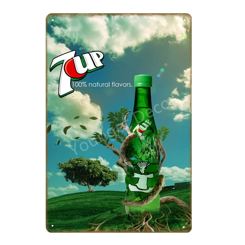 YD1559F Винтаж 7 UP пиво плакат напиток 7up металлические оловянные знаки настенные стикеры бар паб кафе семейные украшения Ретро домашний декор искусство табличка - Цвет: YD1559F
