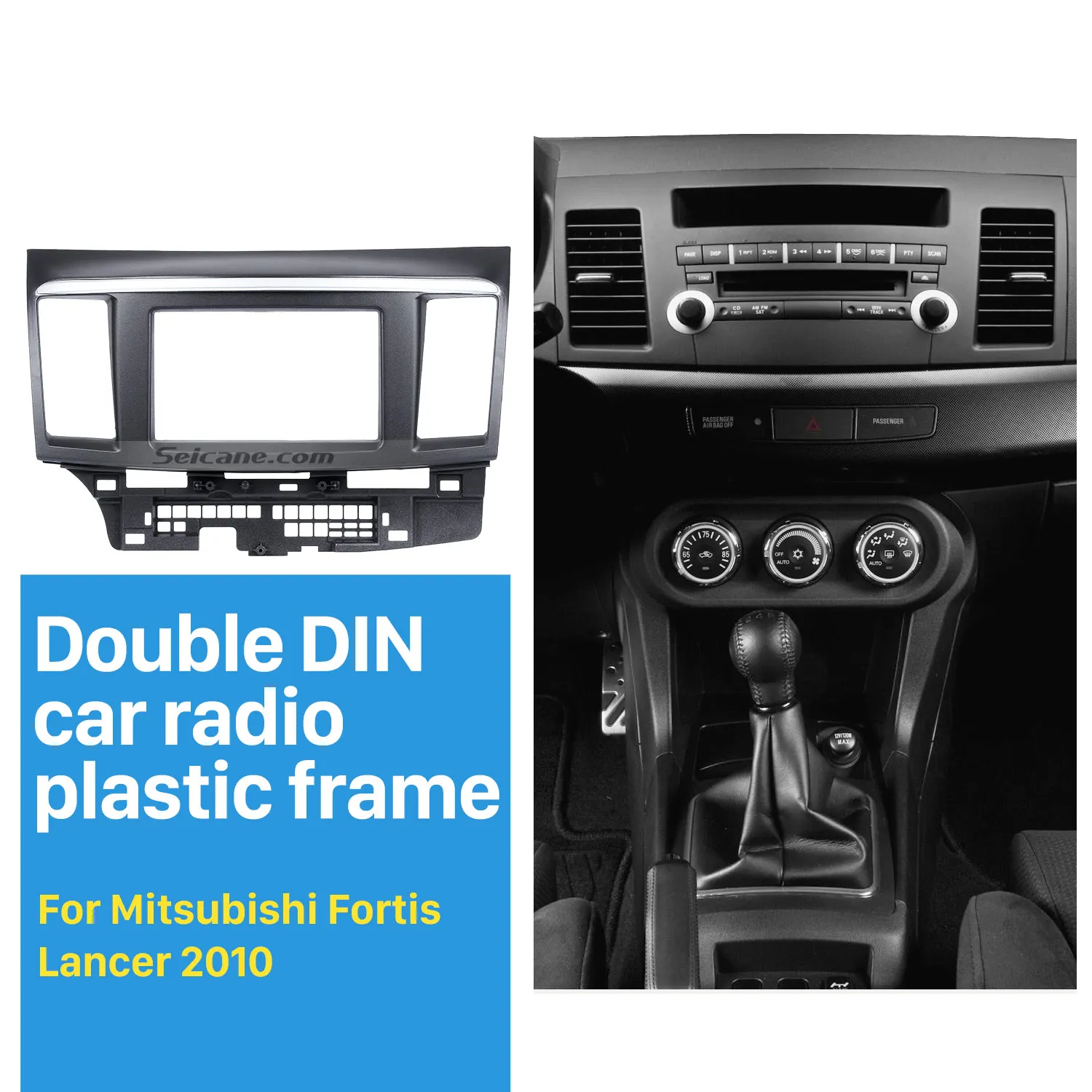 Автомобильный радиоприемник Seicane 2 Din с серебряной полосой для 2010 Mitsubishi Fortis Lancer Trim