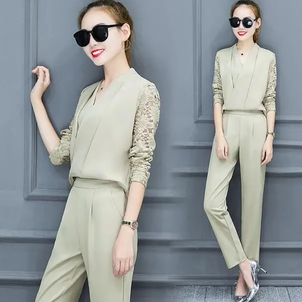 Женский Оригинальный костюм 2019 года Женская кружевная рабочая одежда с длинным