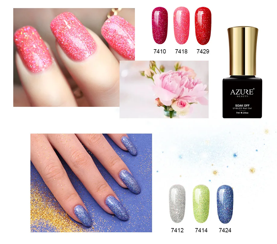 AZURE BEAUTY неоновый Гель-лак для ногтей 7 мл полуперманентный Гель-лак темно-зеленая эмаль стойкий лазурный Гель-лак для ногтей
