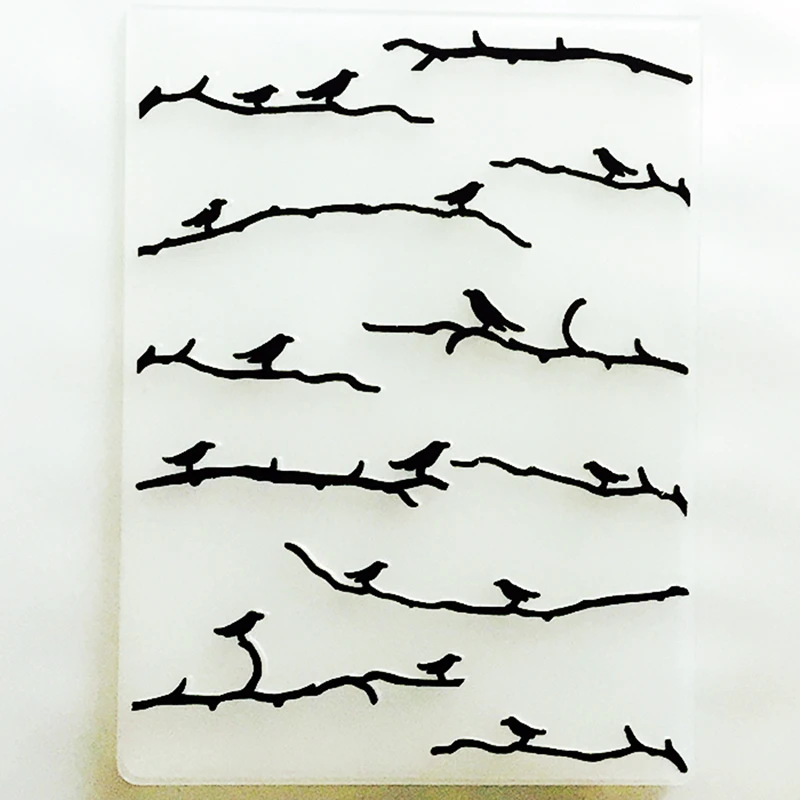 YLEF098 птицы Пластиковые тиснение папка для скрапбукинга трафареты DIY Фотоальбом