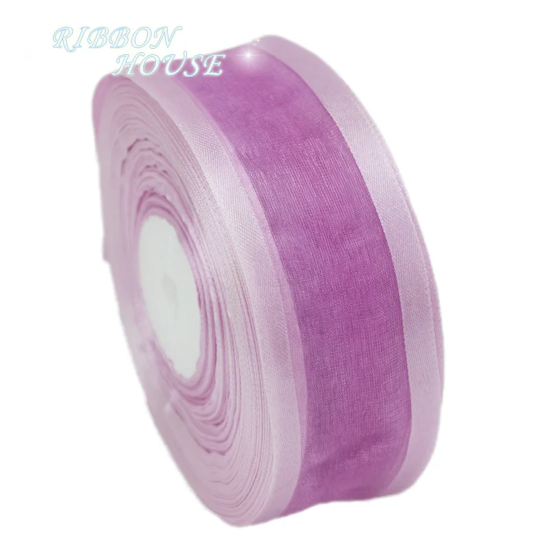 Light Purple 50 ярдов/рулон) 40 мм широкая органза ленты оптом декоративные ленты для упаковки подарка - Цвет: Light Purple