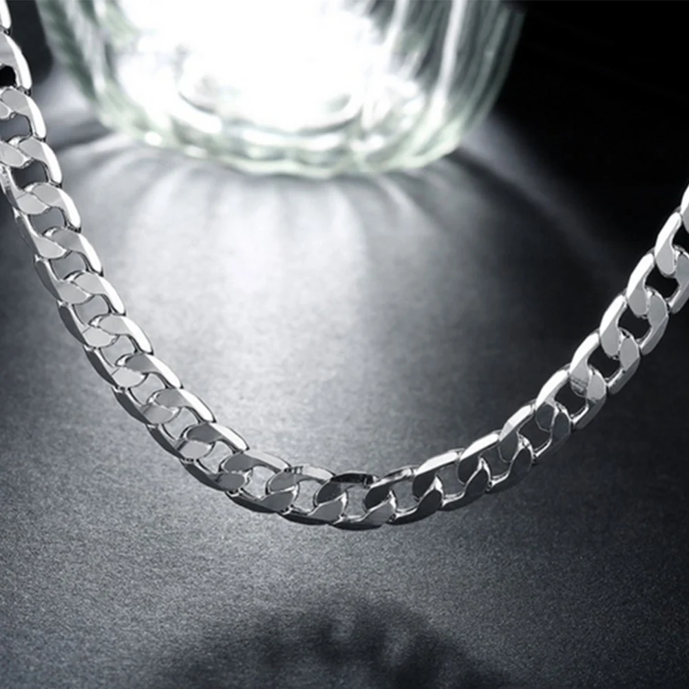 Плоская крутая Мужская цепочка Ожерелье Элегантные ювелирные изделия гладкая