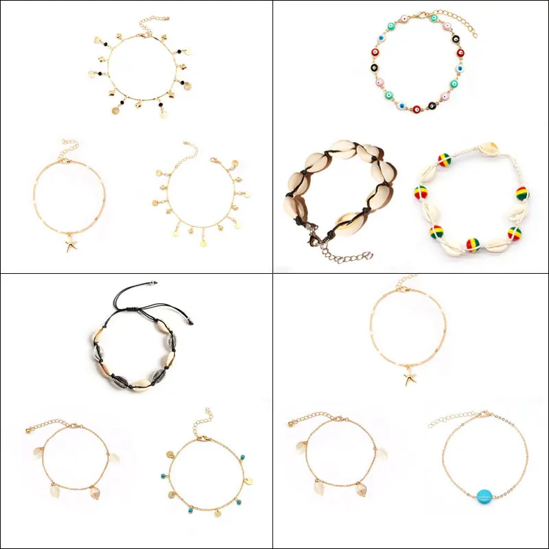 3 шт./лот золотые браслеты в виде морской звезды для женщин ювелирные изделия ног