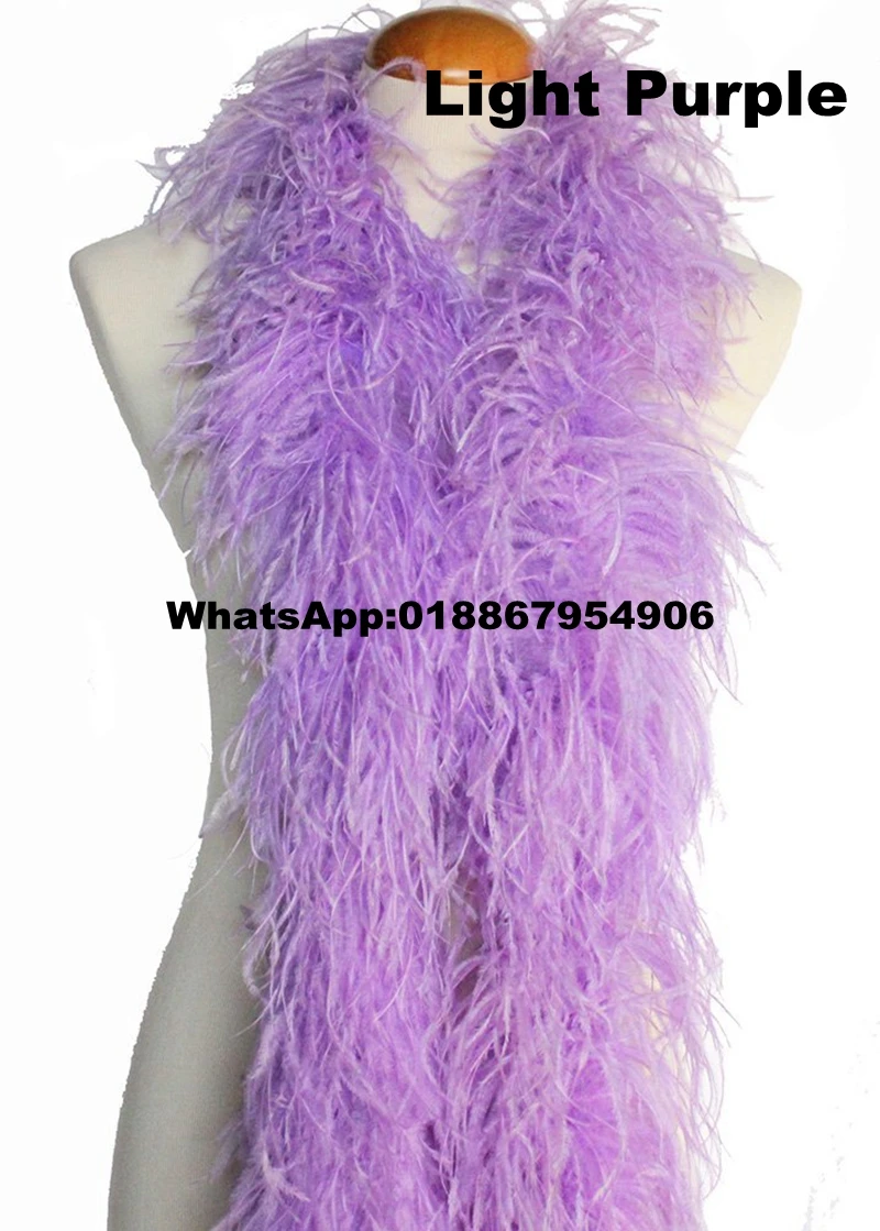 8 слоев толщиной фиолетового цвета окрашенное страусиное перо боа 5 шт./лот