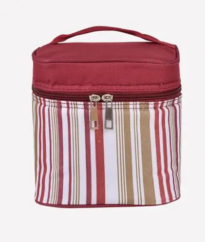wine red color Laumango Термальность сумка большая Оксфорд Для женщин Портативный термо-сумка путешествия изолированные Еда хранения Интимные аксессуары продуктов питания - Цвет: wine red color