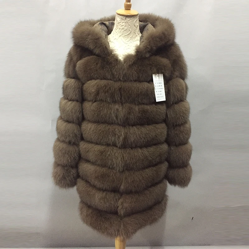 Женское зимнее пальто TOPFUR Черное короткое из натурального меха лисы 2019|Шубы и