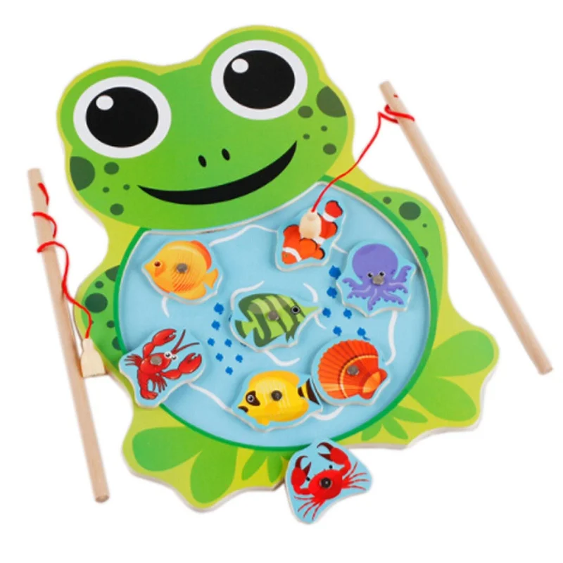 

Montessori Wooden Classic Fishing Creative Kids Toys For Children Intelligent Interactive Brinquedos Juguetes Brinquedo Oyuncak