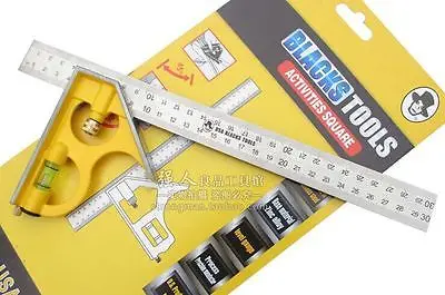 BlACK TOOLS Stainless steel adjustable square 300MM Carpenters' rules 45 degree | Инструменты