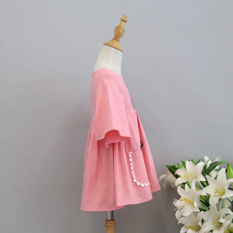 Сезон: весна–лето платье Мода 2017 г. Cat Мышь мультфильм с вышивкой Новые