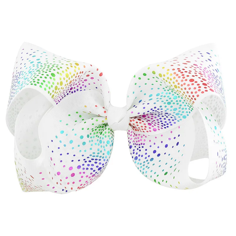 8 Inch Star Stripe Point Print Hair Bows with Clips Accessories for Kids Girl Hairpins Hairgrips Clip Ponytail Holder |