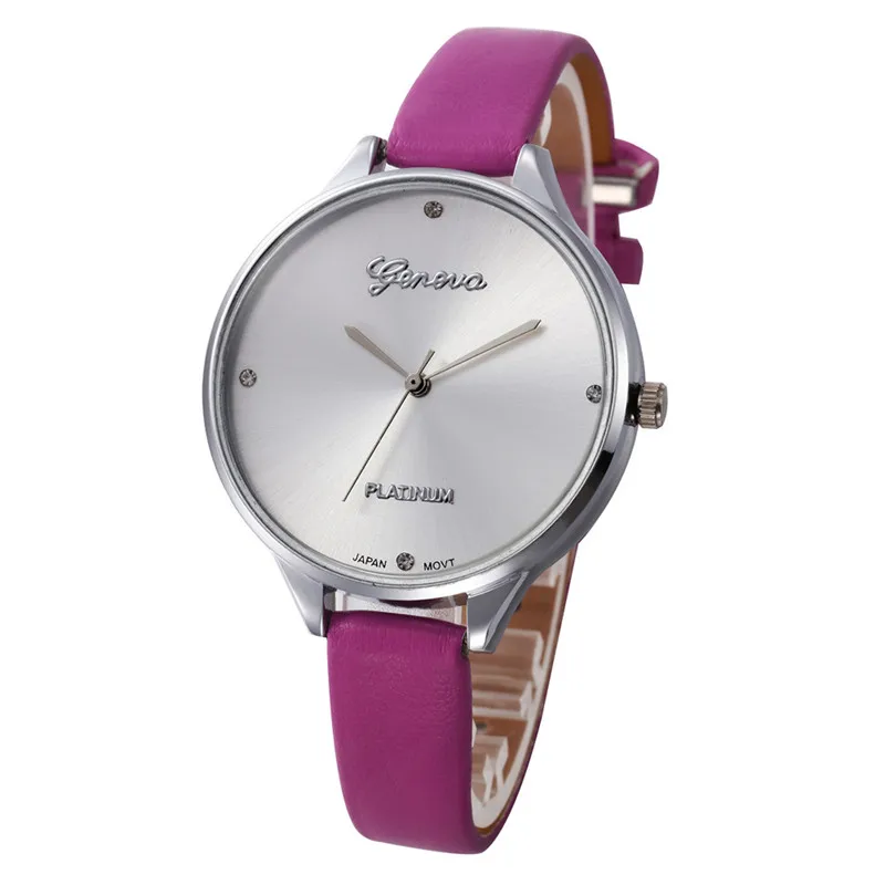 

Women Simple Dial Quartz Watch Top Brand ladies Casual Wristwatch Leather Strap dress Watch female clock Relogio Feminino #D