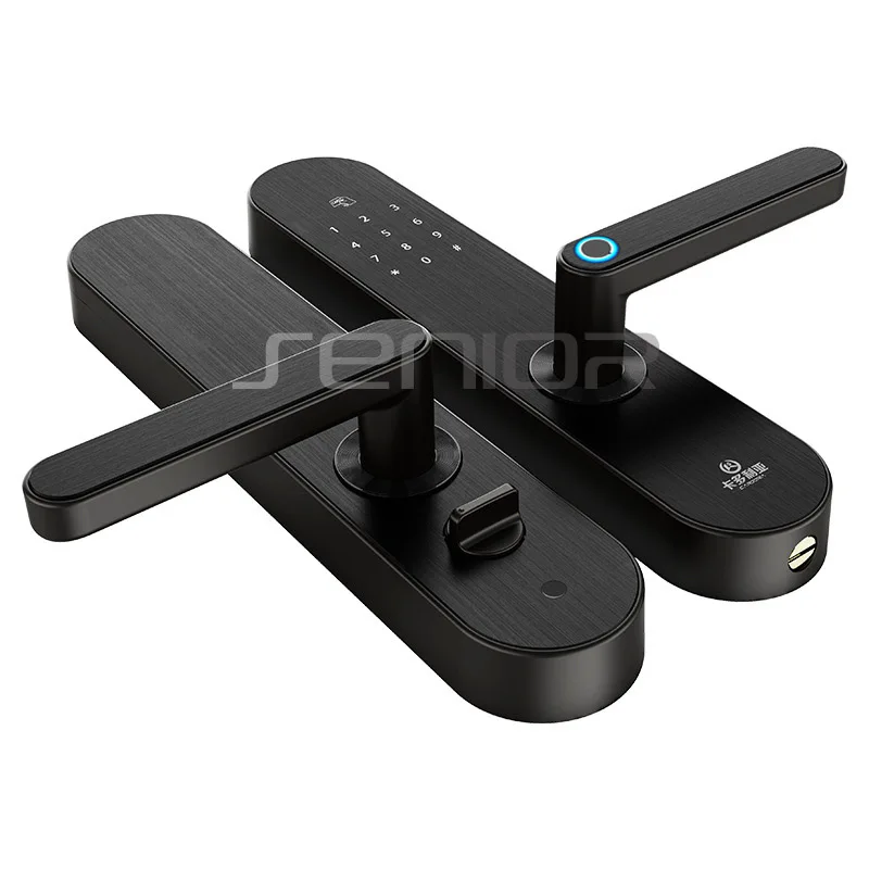 App Bluetooth Wifi Gateway Doorlock Fingerprint Smart Lock Passcode IC Card Locks Anti-theft Electronic Black D6 2019 NEW |