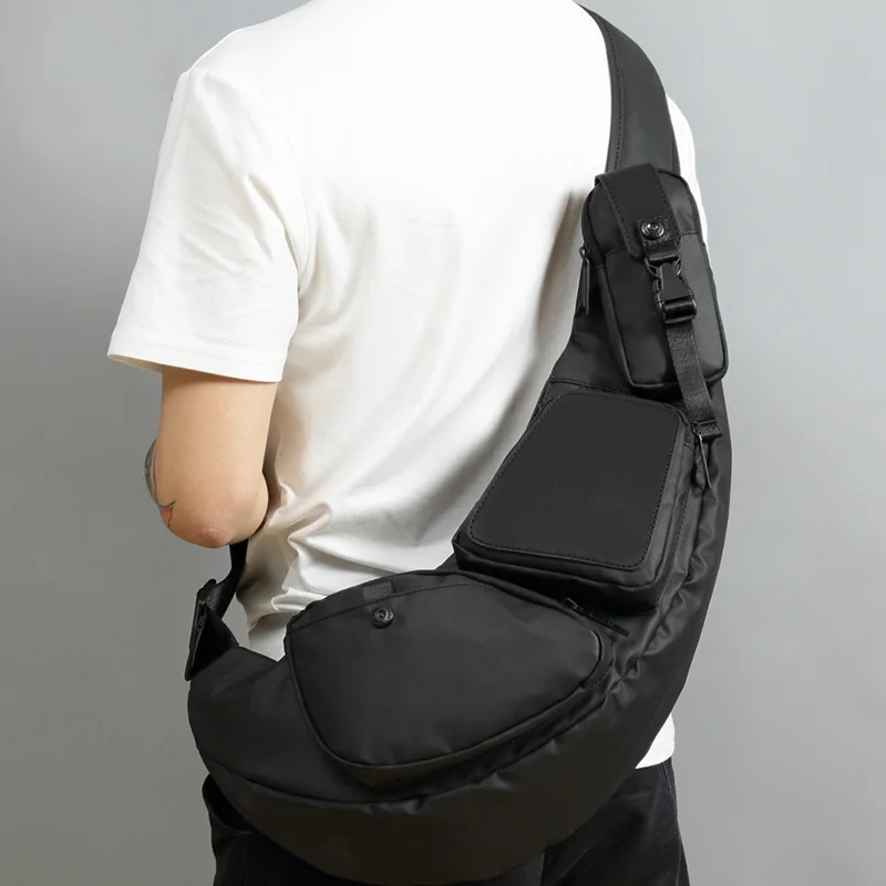 Нейлоновые нагрудные сумки мессенджеры для мужчин Многофункциональный модный