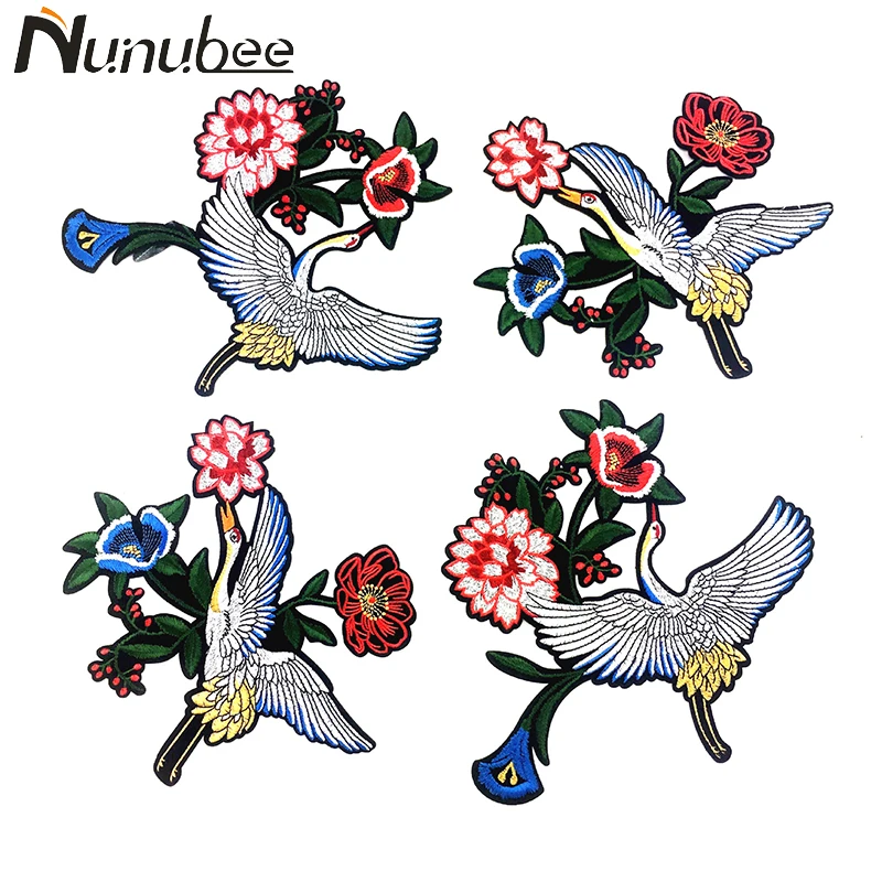 Nunubee 1 шт. красные нашивки с короной Птицы железная аппликация для одежды клеем