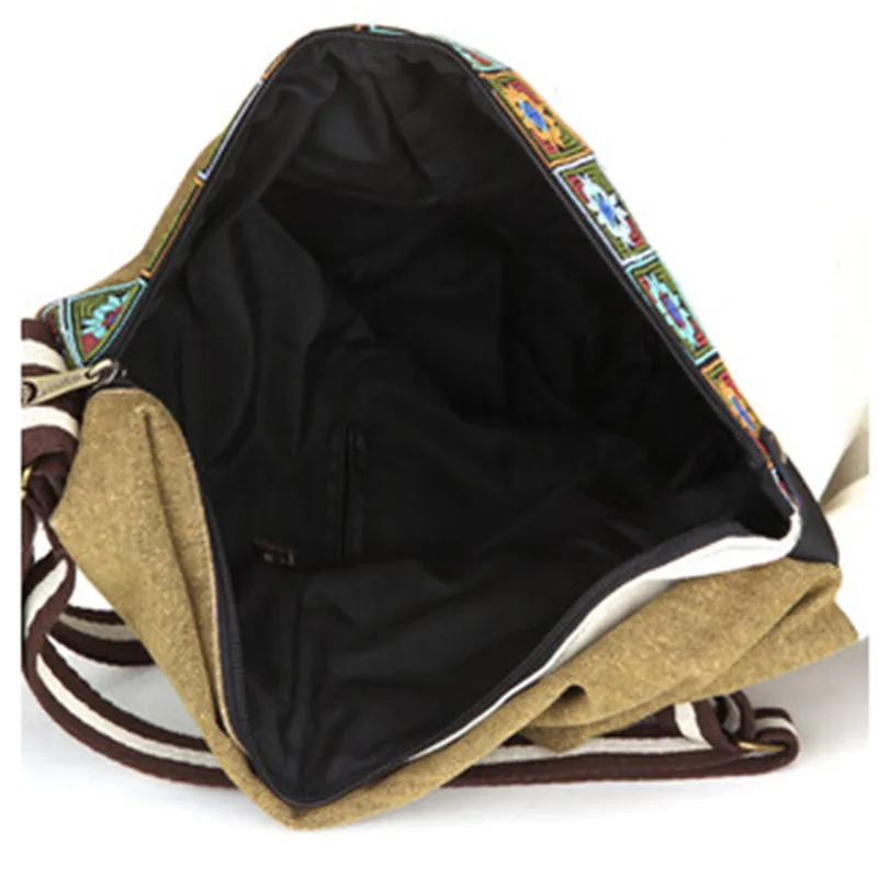 Женский холщовый рюкзак с этнической вышивкой школьные сумки для девочек