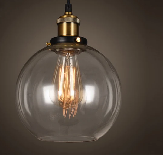 TypeD D25xH28cm Цена оптовой продажи E27 Лофт Винтаж промышленных Edison ЛАМПЫ ясно Стекло абажура под старину Медь dropLight 110 В 220 В для Спальня - Цвет корпуса: TypeD D25xH28cm
