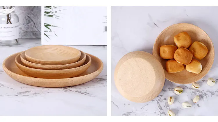 Японский Elm круглый поднос из цельного дерева закуска сушеные фрукты закуска тарелка используется для креативной Западной кофе Десерт суши ужин тарелки