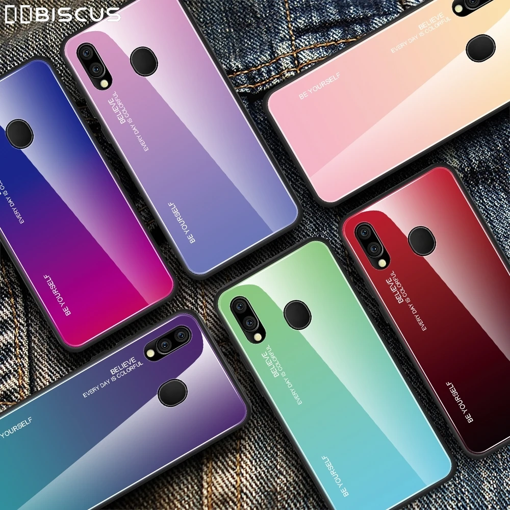 Градиентный чехол из закаленного стекла для Samsung Galaxy A01 A11 A21S A31 A41 A51 A71 A10 A40 A50 A70 A20E
