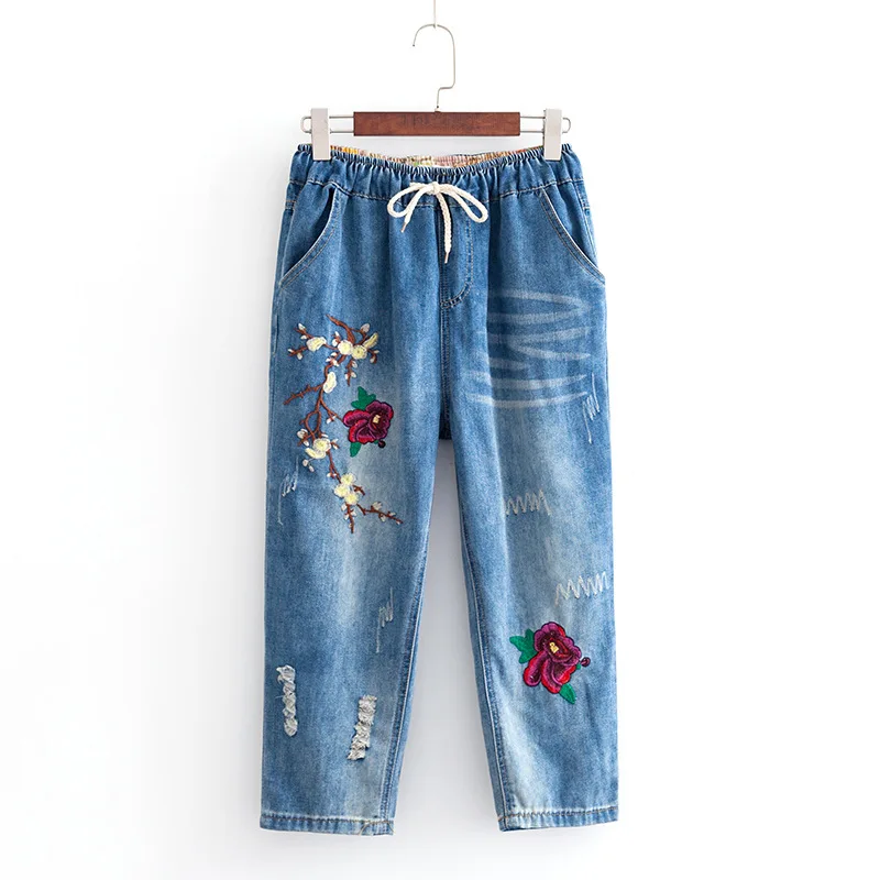 2019 негабаритные повседневные джинсы Летняя женская одежда модная свободная с