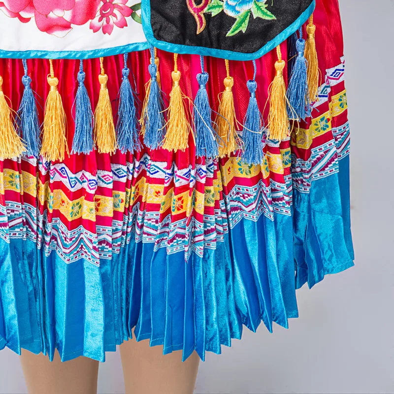 Вышитый Костюм народного китайского танца раньше танцевальная одежда для