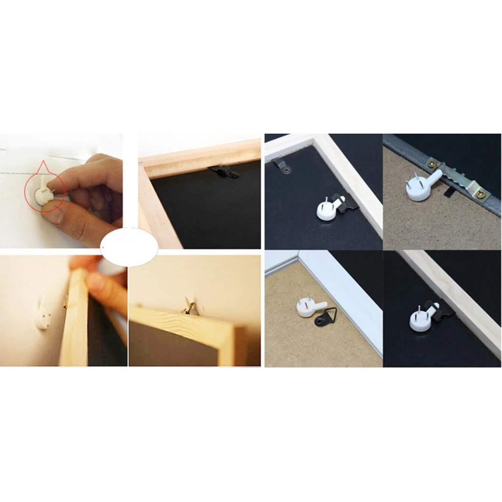 100 шт. белый крючок фоторамки для рисования пластиковые Невидимые настенные