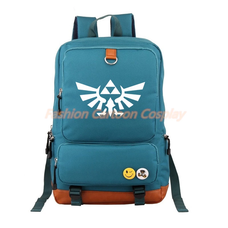 Легенда о Зельде Рюкзак хороший черный логотип Zelda парусиновая сумка японский