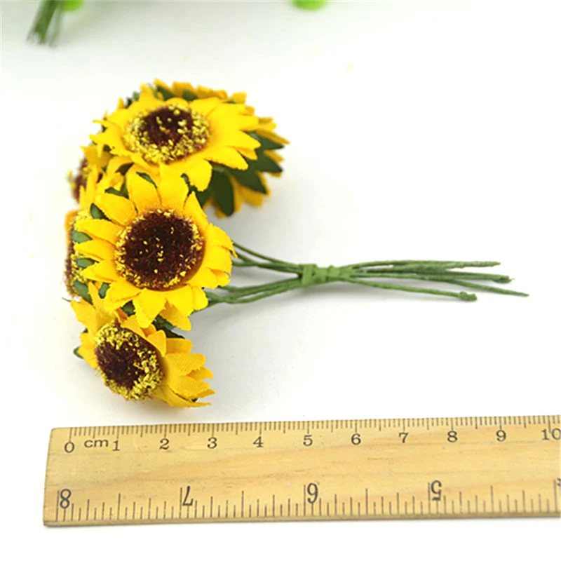 60 шт. искусственные шелковые подсолнухи для скрапбукинга | Дом и сад