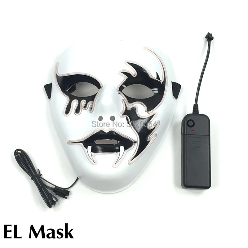 10 Colors Select Halloween Scary Full Face Lighting Mask Cosplay Led Costume Flashing EL Wire Light Up | Тематическая одежда и