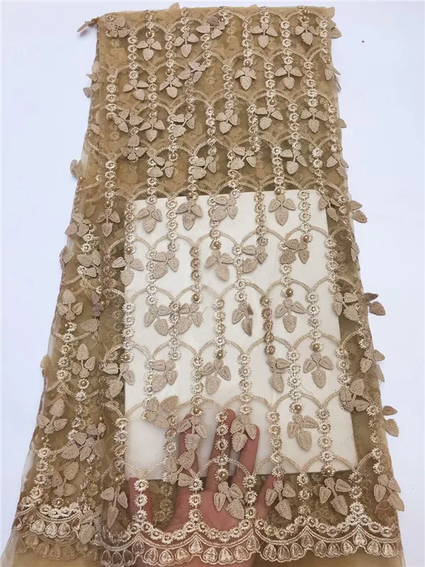 African Lace Fabric 2018 High Quality Beaded Nigerian Fabrics for Wedding Party Embroidered Tulle ffz116 | Дом и сад