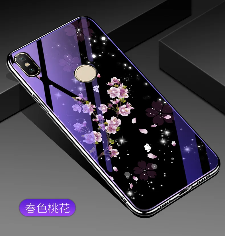 Чехол из закаленного стекла синего цвета для Xiaomi Mi 9 SE Play Redmi Note 7 Pro Redm задняя