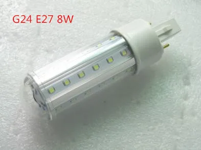2 шт./лот 8 Вт Светодиодная лампа для кукурузы E27/G24 СИД PL 360 градусов G24 PLC lightAC85 265V|light