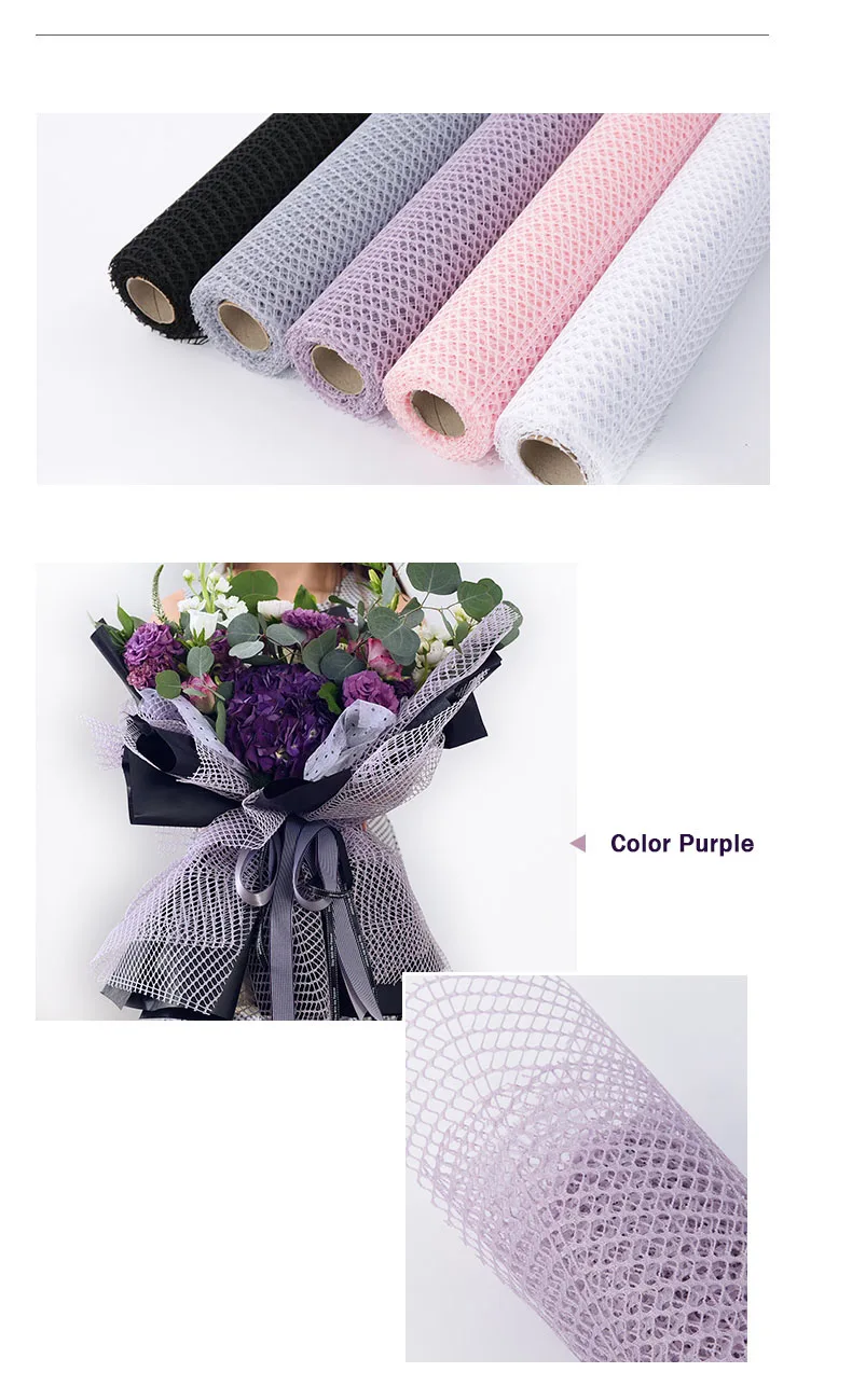 New Korean Wave Flowers Packaging Paper Material 50cm*5y Hollow Mesh Scrapbook DIY Decorative Bouquet Wrapping Craft Paper