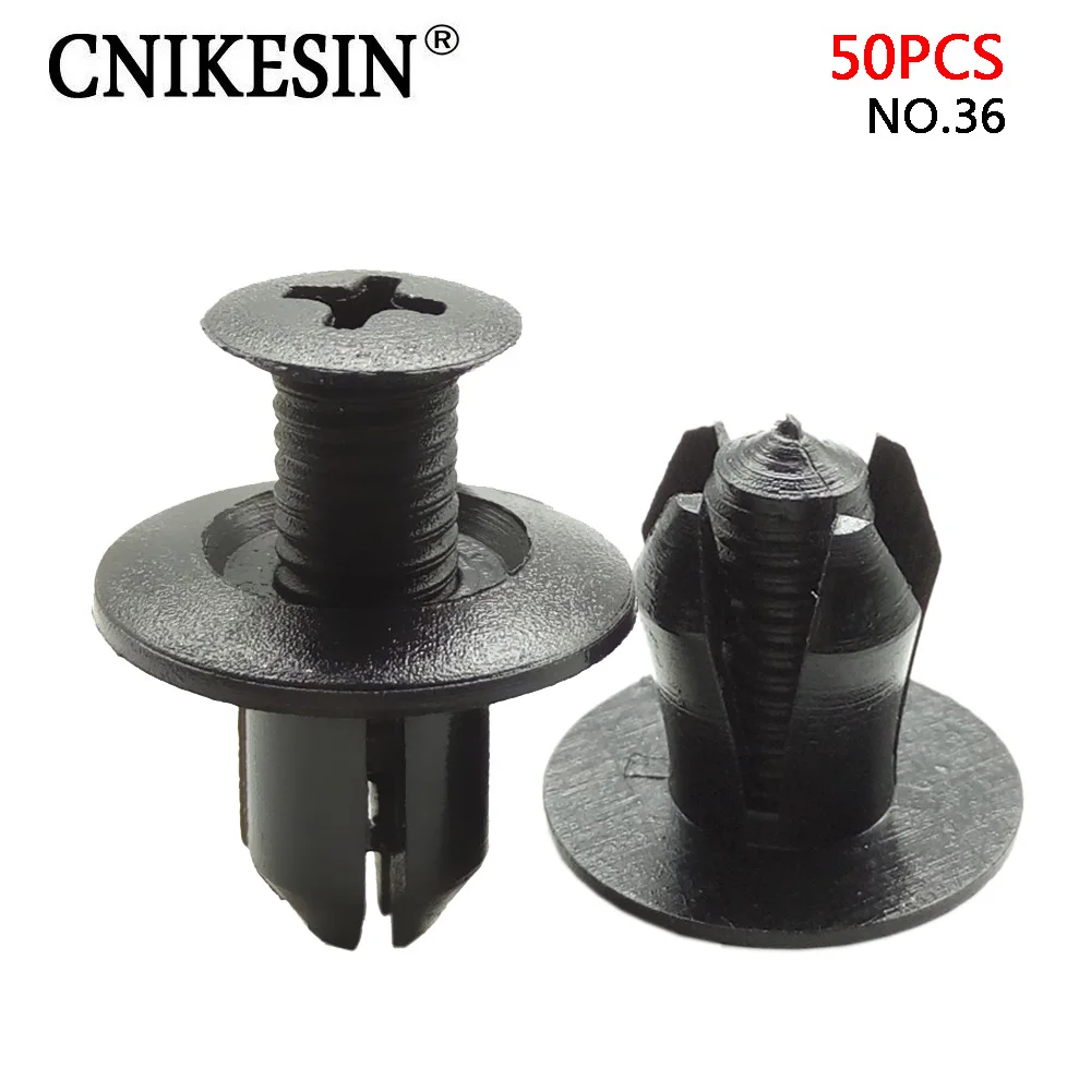 NO.36X50 CNIKESIN#36 50 шт. 8 мм Автомобильный пластиковый винт крепеж для автомобиля hyundai для брызговика бампера крепеж крепежные зажимы авто аксессуары - Название цвета: NO.36X50