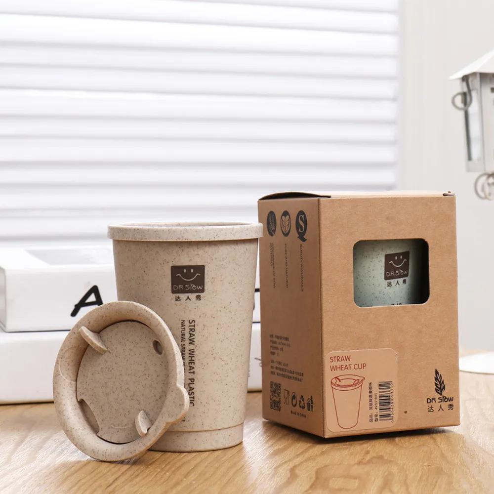 Кухонные принадлежности 280 мл портативная Пшеничная солома двухслойная офисная