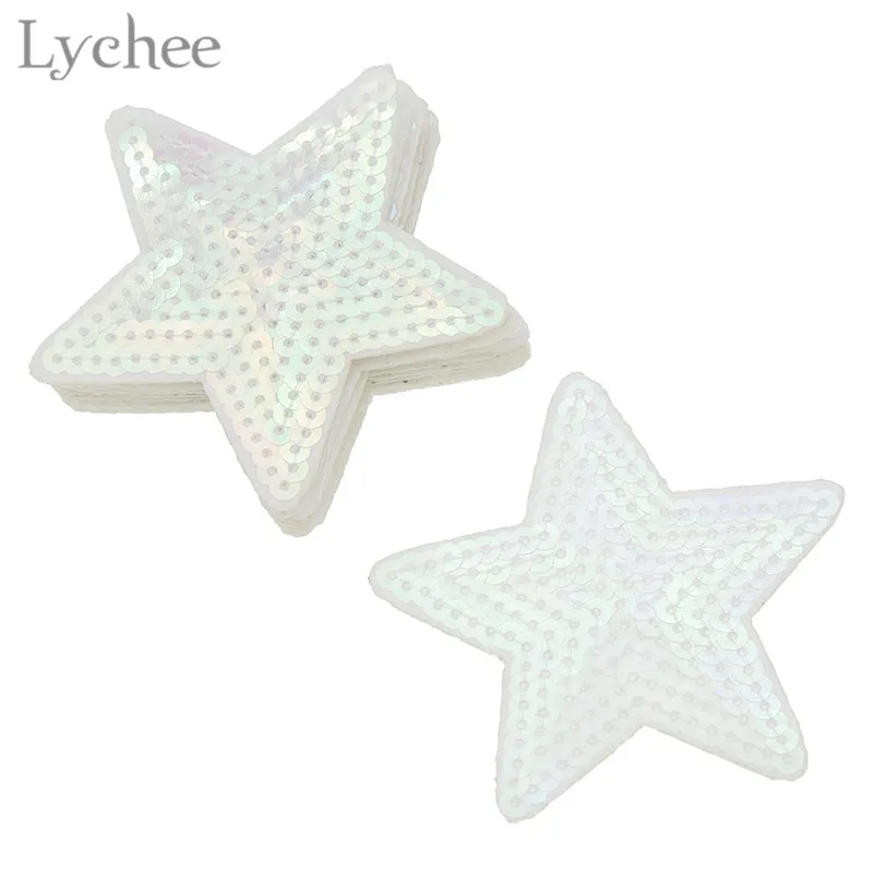 Lychee Life 10 шт. нашивки с блестками в виде звезд патчи для вышивки утюгом одежды