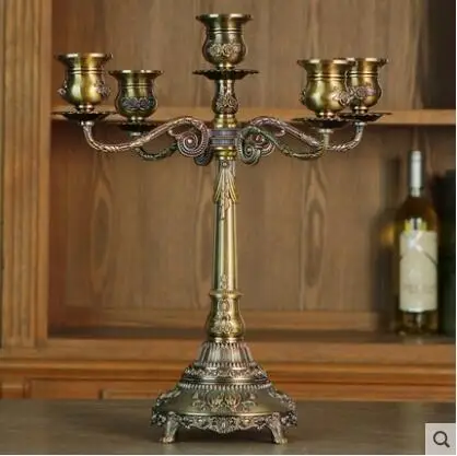 retro 5arm metal canlde holders candlestick for birthday candle snuffer vintage home decoration ZT171 | Дом и сад