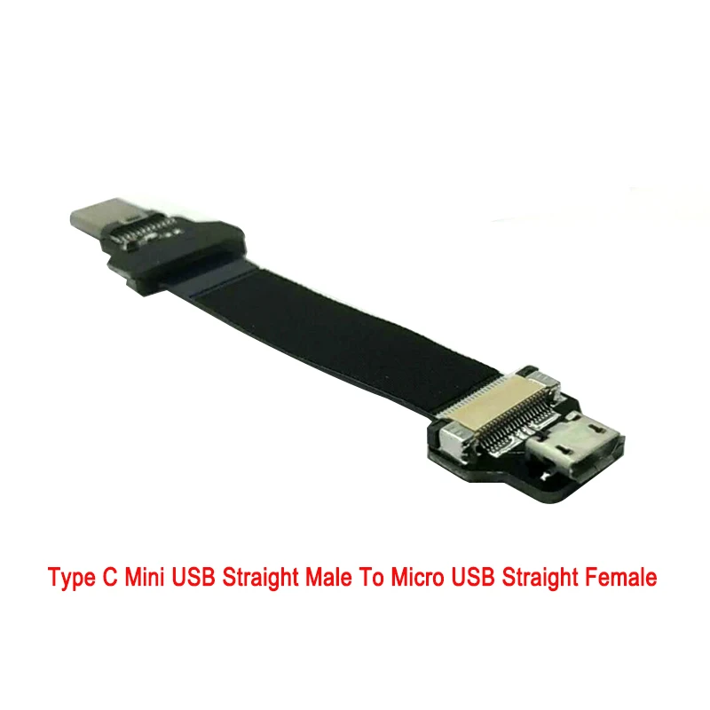 5 см до 100 ультратонкий плоский USB кабель Тип D Micro прямой Мама папа C коннектор