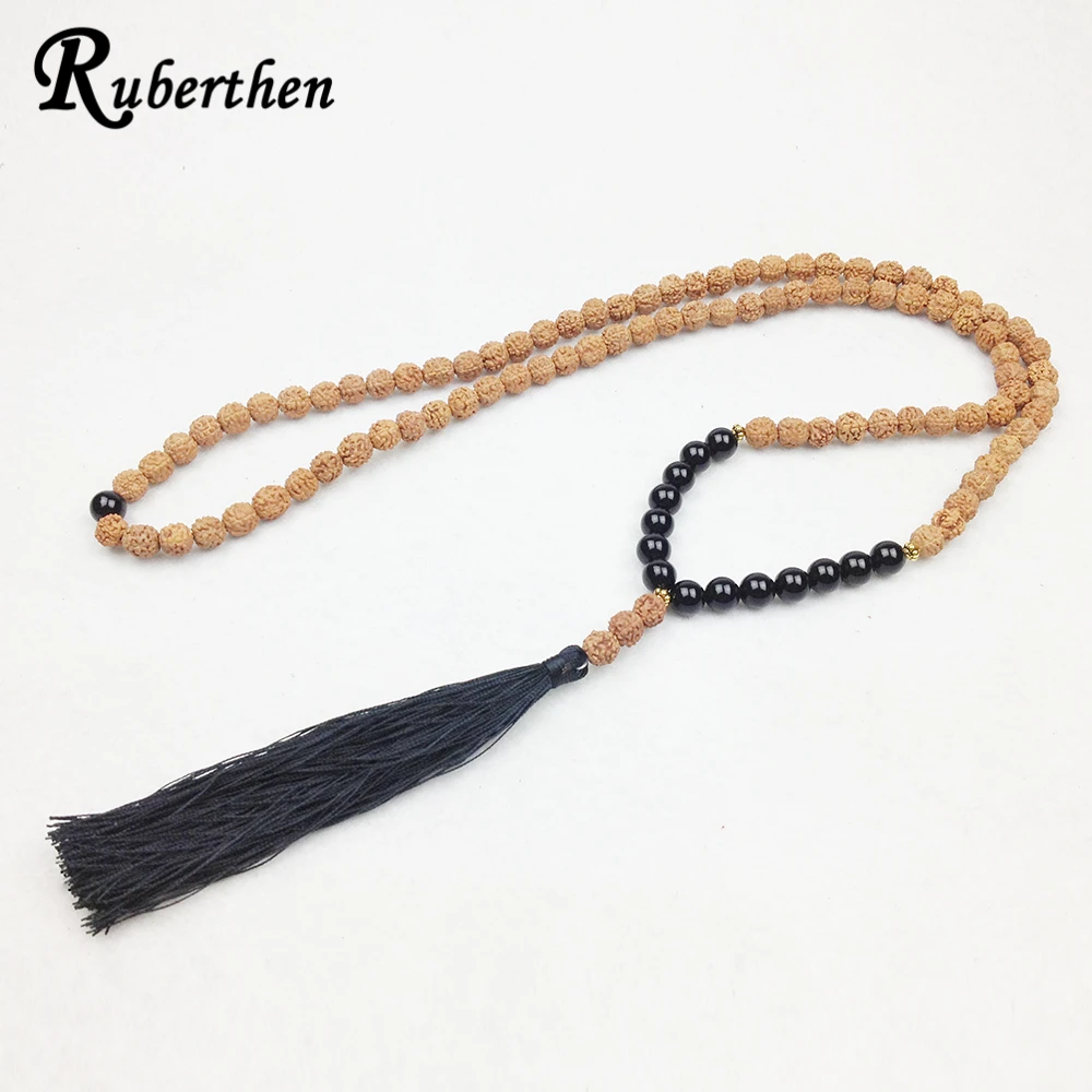 Ruberthen новый дизайн модные 108 Mala Beads женский черный оникс и молитвенные бусины