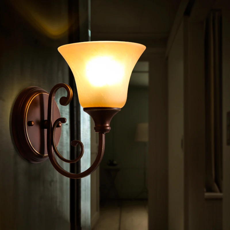 2018 фонасветильник настенный с абажуром Американская деревня ресторан коридор