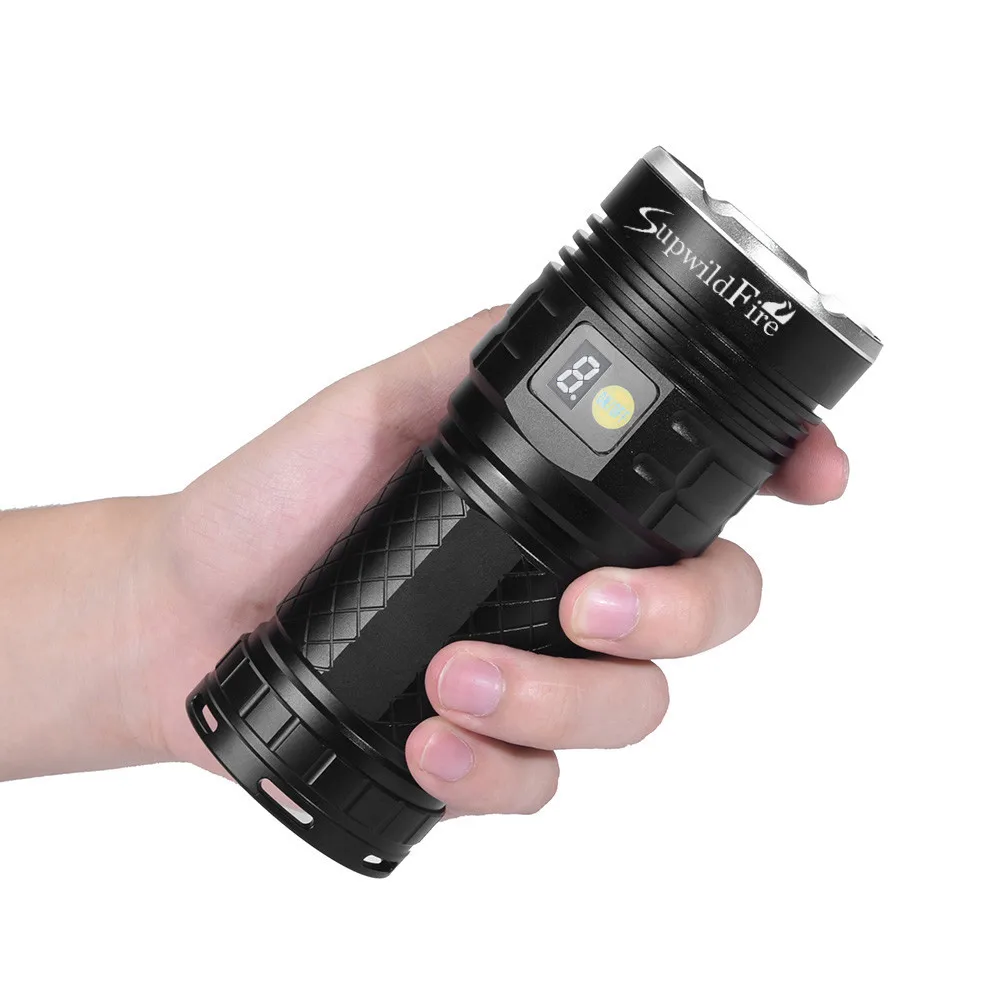 ISHOWTIENDA SupwildFire 7 x XM-L T6 светодио дный Мощность цифровой Дисплей Охота фонарик с Перезаряжаемые Батарея для кемпинга# G30