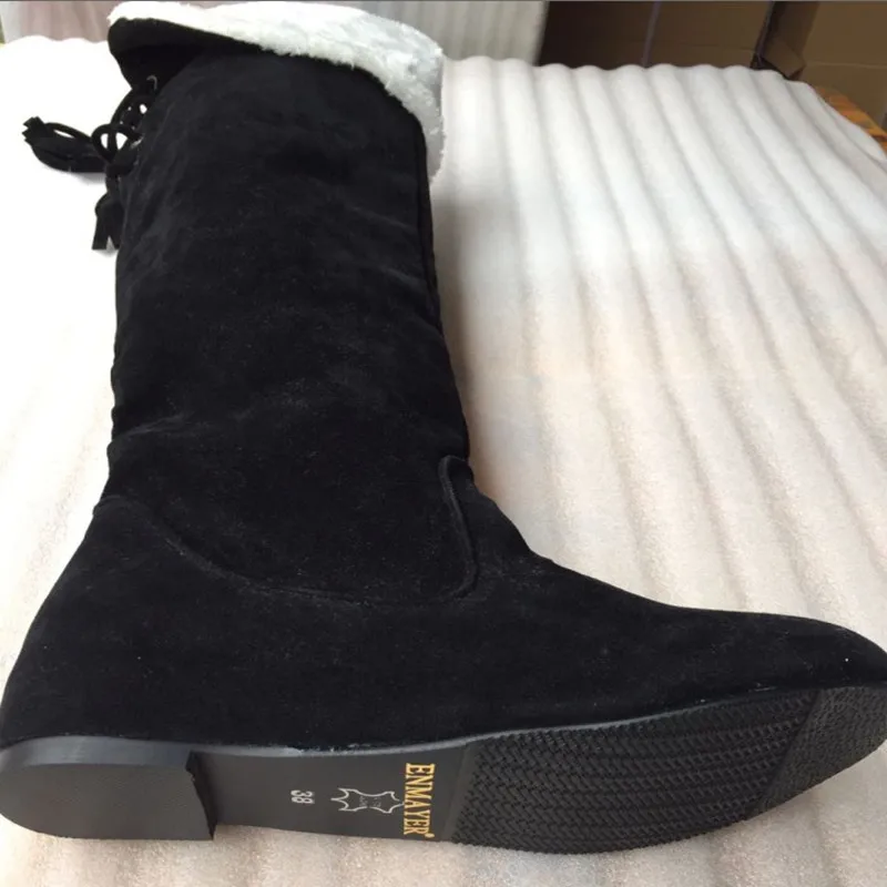 

ANMAIRON Fashion Snow Boots Fashion Winter Back Lace Up Knee High Boots For Women Drop Shipping Long Boots Shoes Women New