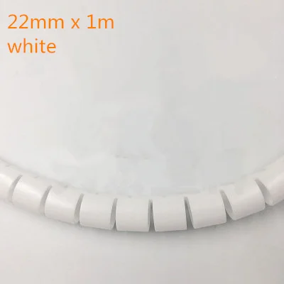 22mm white Красивый PE пластиковый спиральный кабель обертывание предотвращает запутывание обертывание термоусадочный Шнур кабель плетеный рукав Защита - Цвет: 22mm white